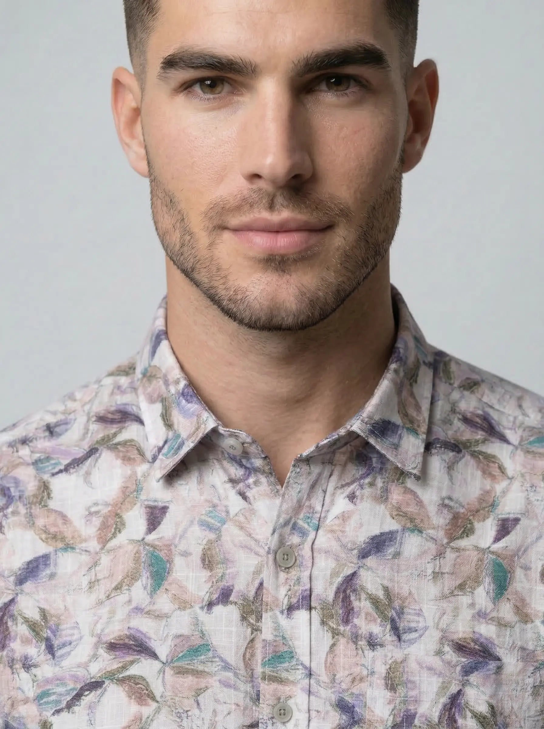 Grey Print Shirt Tim Paris