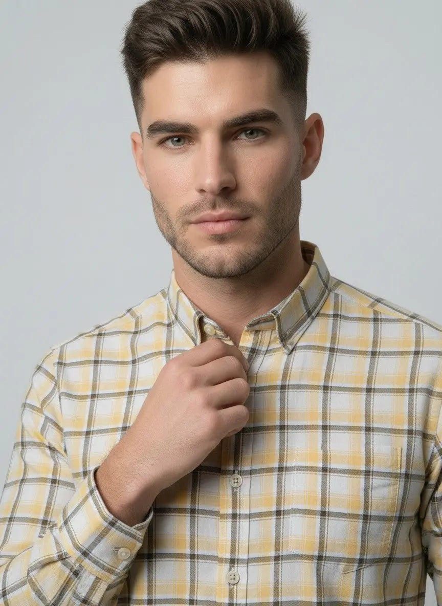 YELLOW CHECKS SHIRT Tim Paris