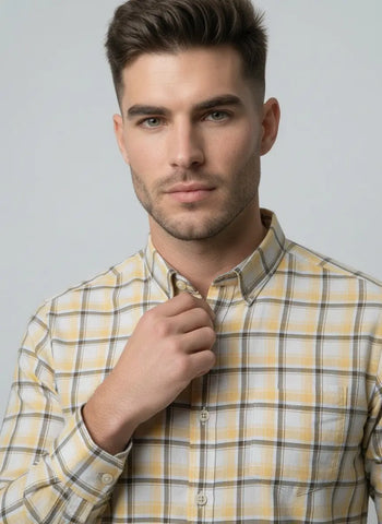 YELLOW CHECKS SHIRT Tim Paris