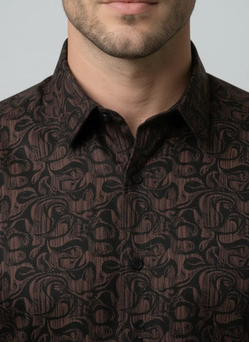 Maroon Printed Shirt Tim Paris