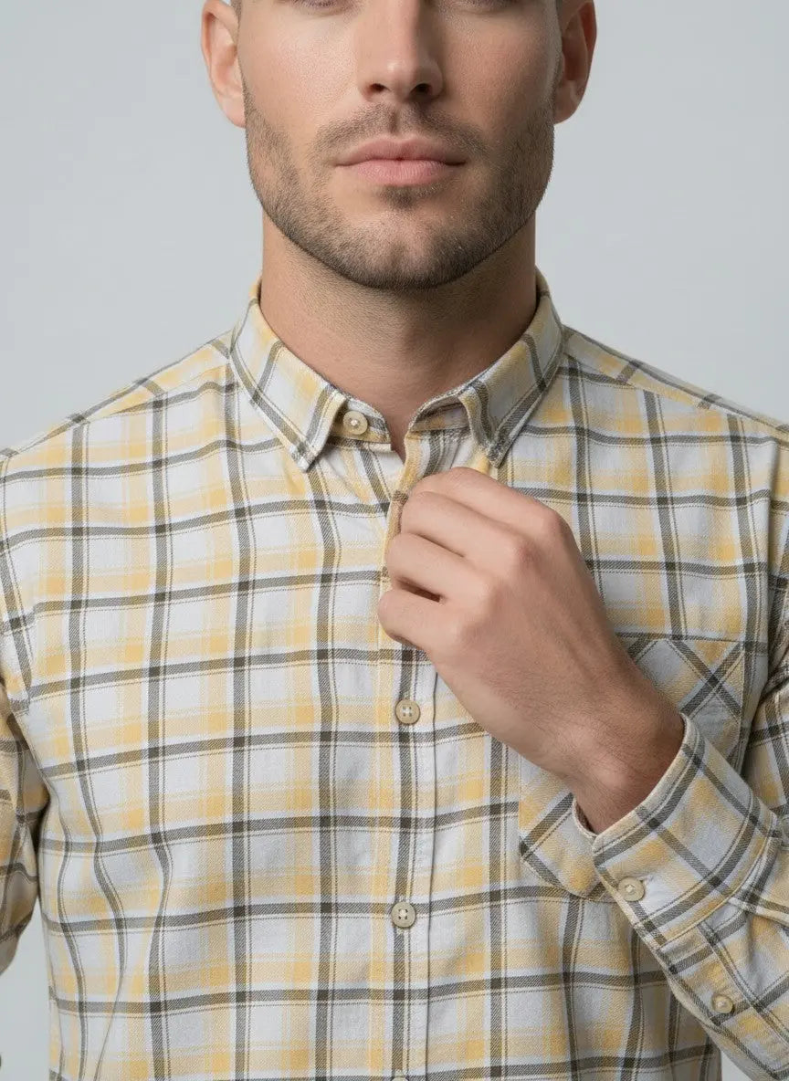 YELLOW CHECKS SHIRT Tim Paris